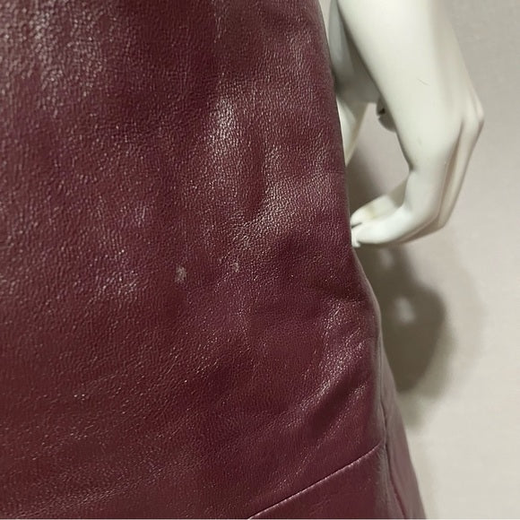 Jaclyn Smith Plum Leather Pencil Skirt Sz-8
