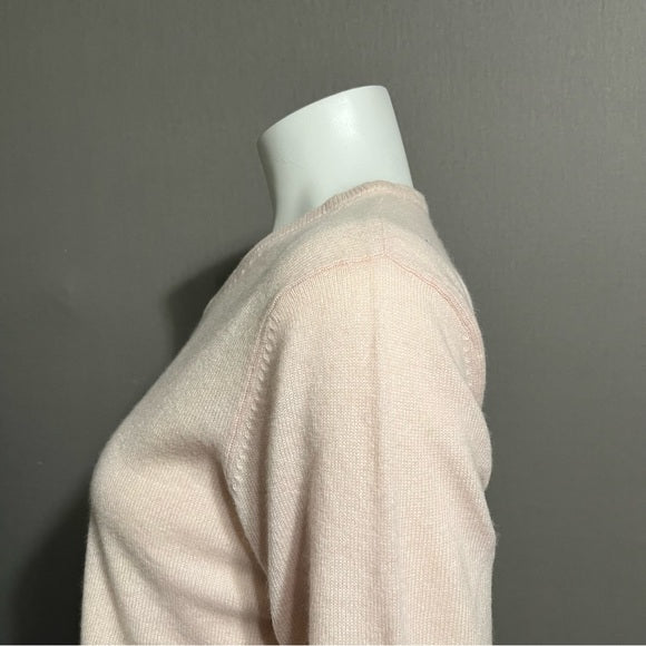 Croft & Barrow Light Pink 100% Cashmere V-Neck Sweater
