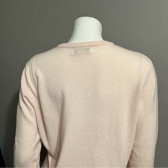 Croft & Barrow Light Pink 100% Cashmere V-Neck Sweater