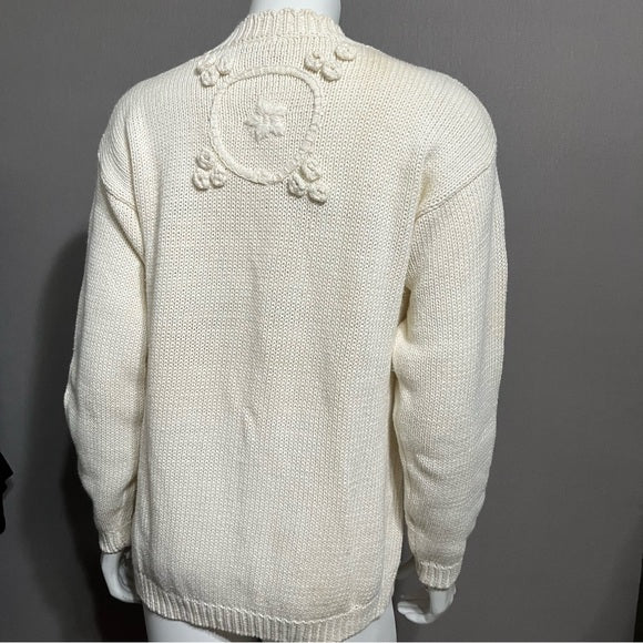 Vintage Joyce Cream Ramie | Cotton Chunky Knit Cardigan