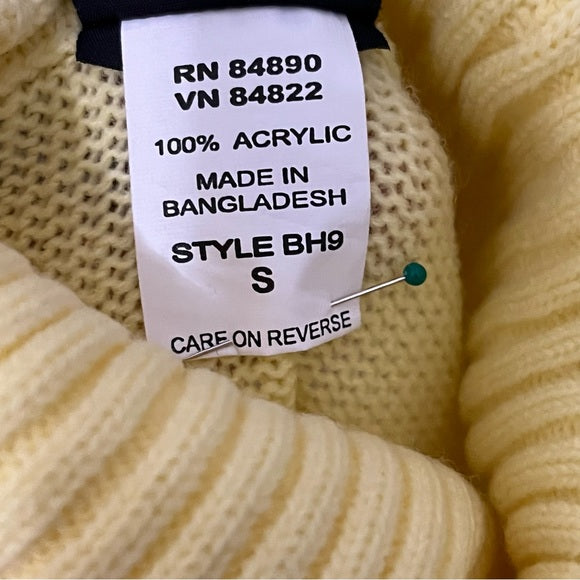 Vintage Salon Studio Yellow Sequins Lightweight Turtleneck