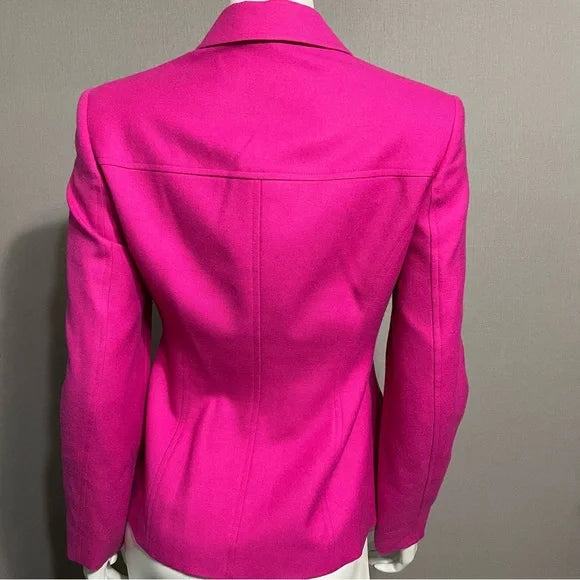 Classiques Entier Pink 100% Wool Zip Up Blazer Sz-XS