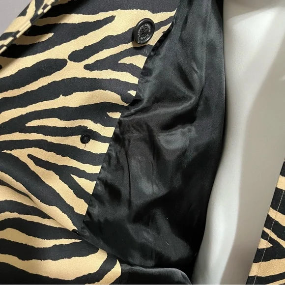 Lauren Ralph Lauren Zebra Print Trench Jacket Sz-Small Petite