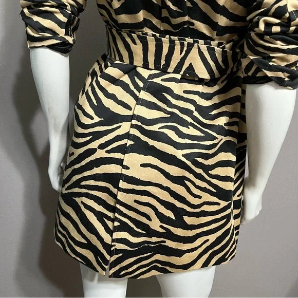 Lauren Ralph Lauren Zebra Print Trench Jacket Sz-Small Petite