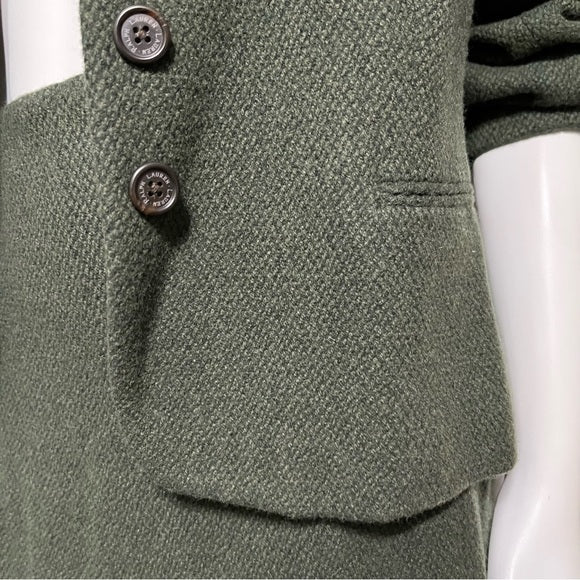 Lauren Ralph Lauren Olive Green Wool 2 pc Skirt Set Sz-14/16