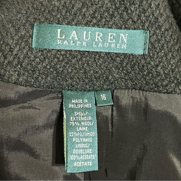 Lauren Ralph Lauren Olive Green Wool 2 pc Skirt Set Sz-14/16