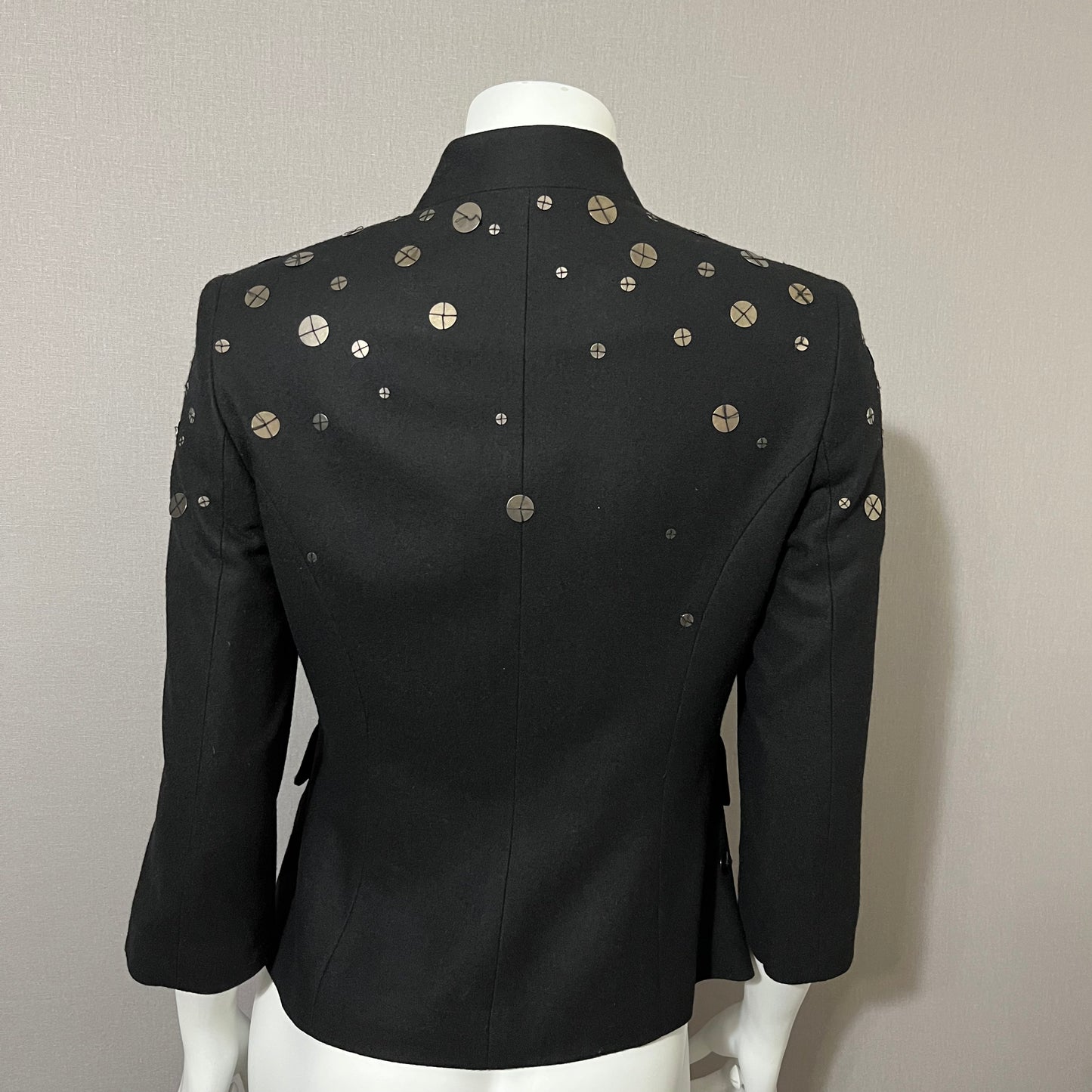 Wool- Vintage Vivienne Black Wool Blend Blazer Jacket Sz-6