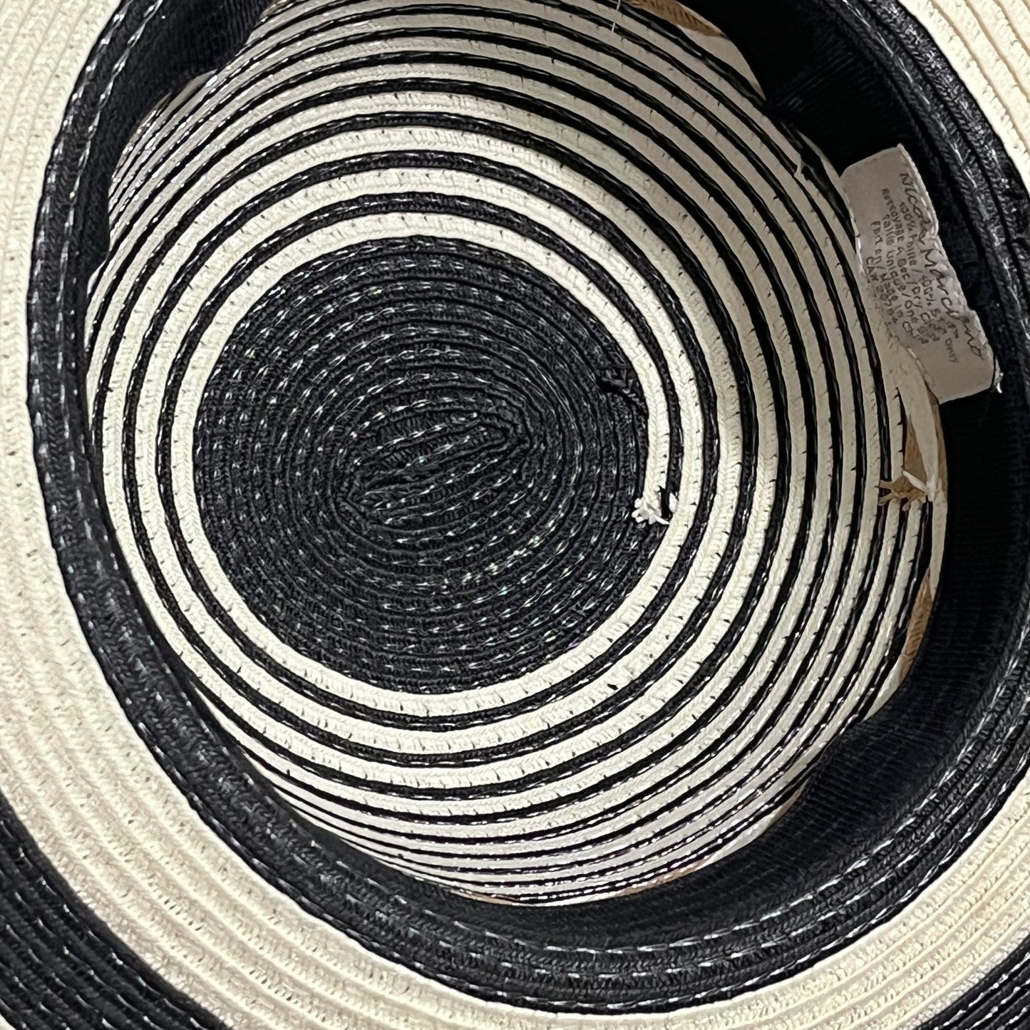 Nicole Marciano Striped 100% Straw Floppy Hat One Size