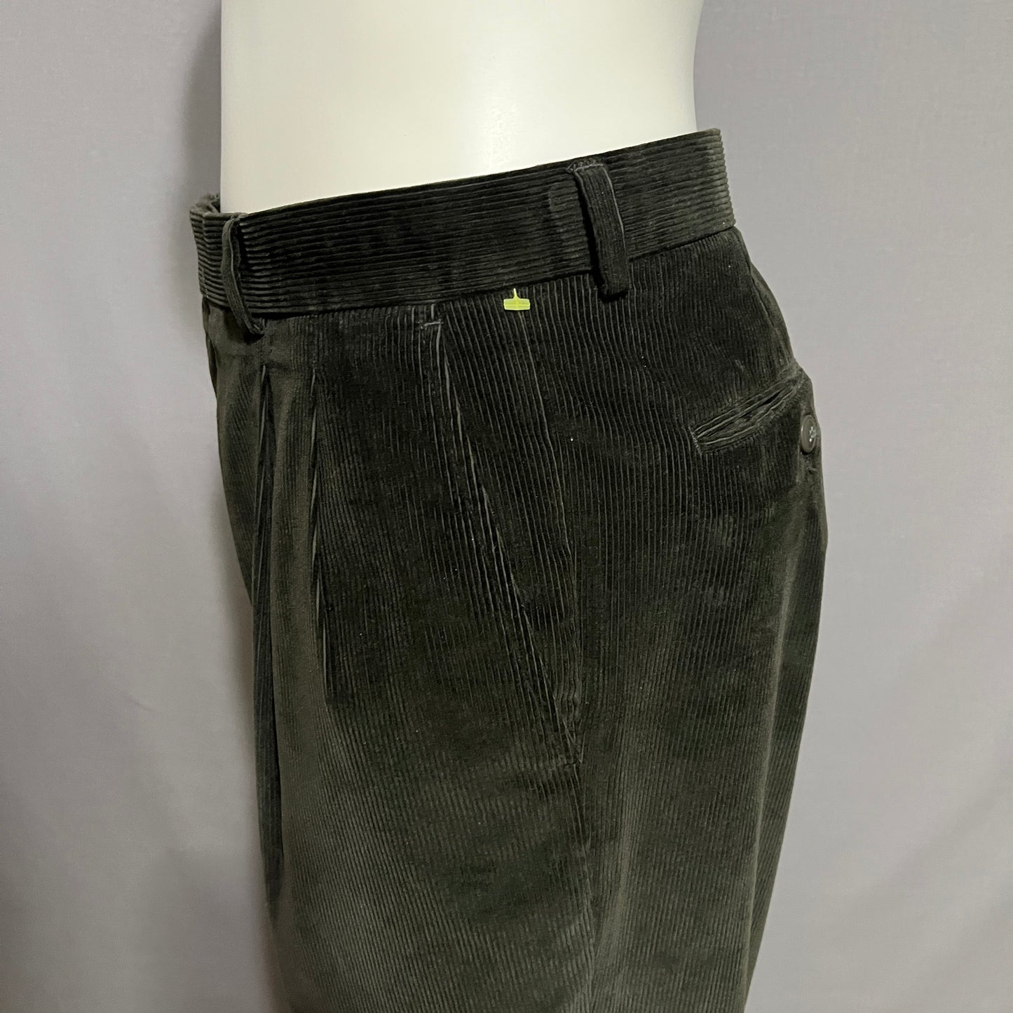 Linea Naturale Cashmere Olive Green Corduroy Pants Unisex Sz-36 or Large