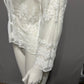 Belle France Sheer White Mesh Lace Embroidery Open Shrug Sz-Large