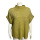 Foil Cozy Mustard Gray Ribbed Mock Neck Sweater Sz-Large