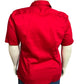 Lands End Cherry Red Cotton Womens Button Front Shirt Sz-Xl