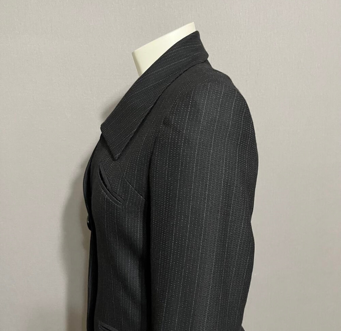Andrea Palladio Black Striped 100% Wool Italy Made Blazer Sz-10