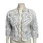 Chicos Women’s Cotton Jacket Embroidered Eyelet Scalloped Edge Sz-2 Medium