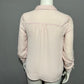 Elle Blush Pink Scalloped Button Front Career Long Sleeve Blouse Sz-Medium