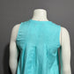 Context Turquoise V-Neck Linen Blend Sleeveless Top Sz-Medium