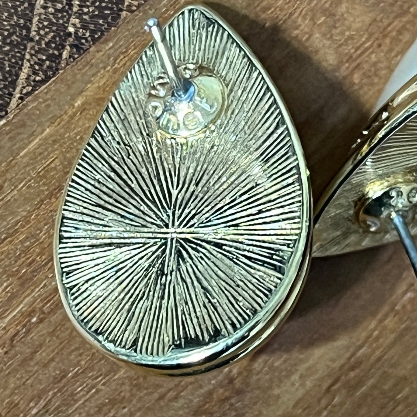 Vintage America Blue and Silver Striped Earrings