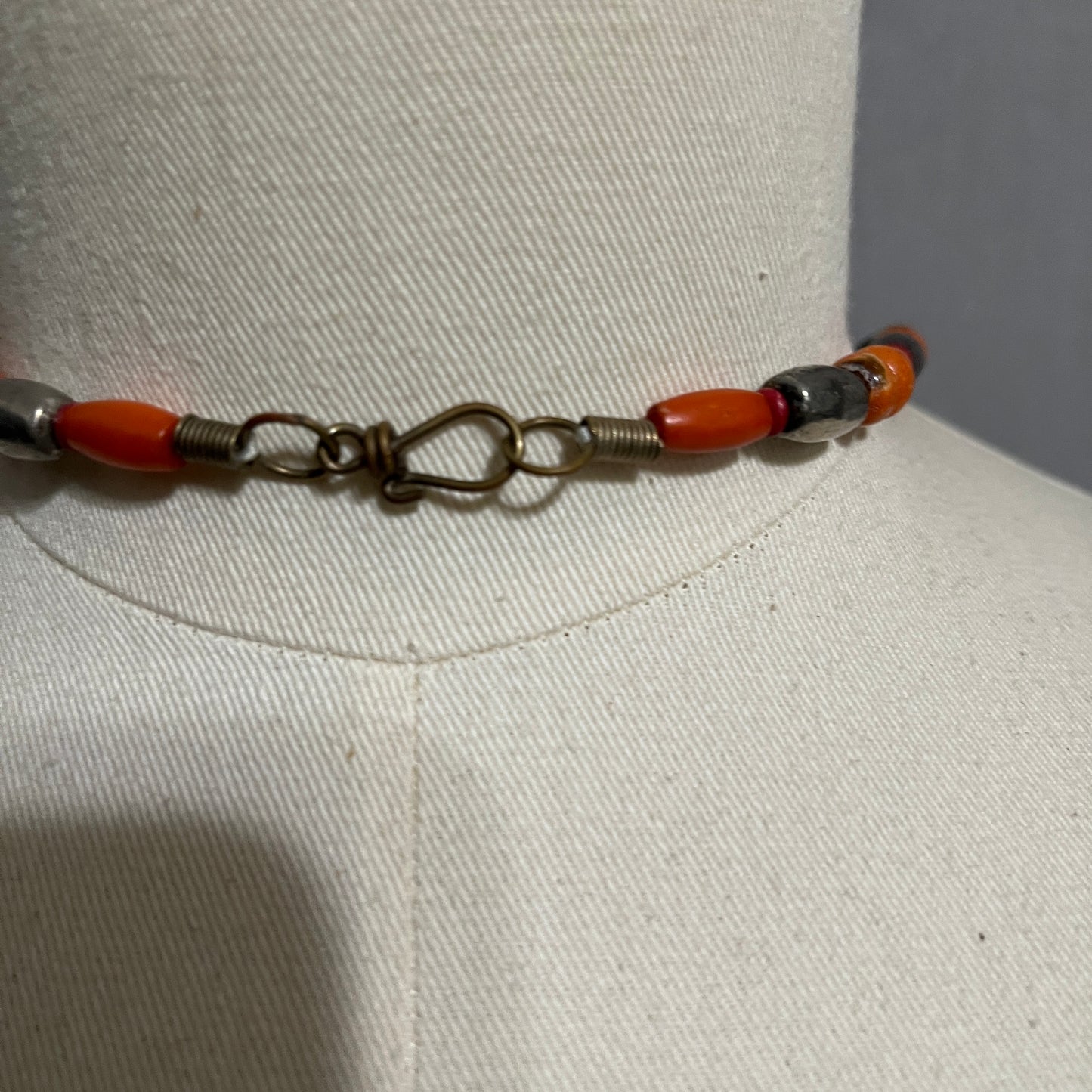 Autumn Beaded Pendant Necklace with Amber and Brown Tones