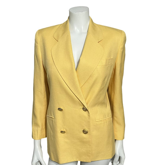 Talbots Banana Yellow Double Breasted Blazer Sz-4P