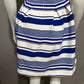 J.O.A. Blue Striped Bell Shaped Pleated Cutout Dress Sz-Small