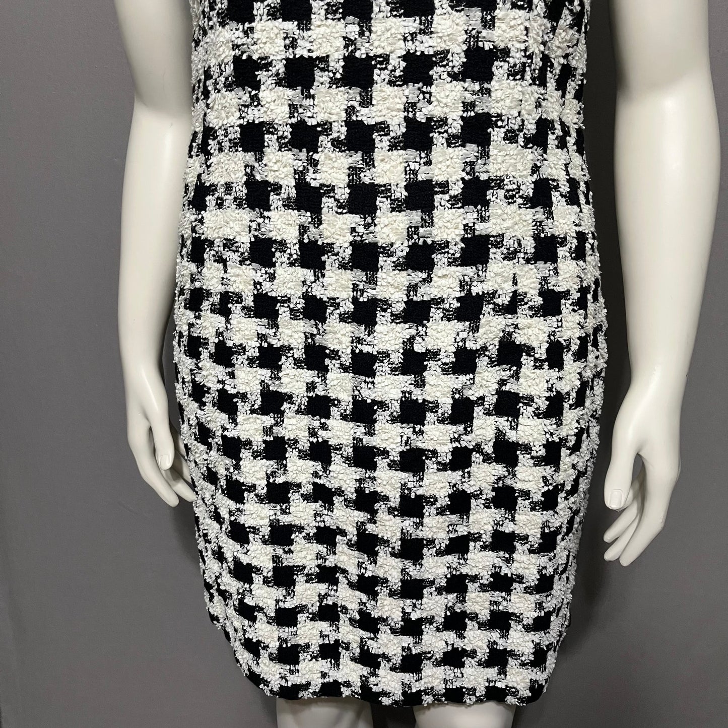 Vintage Houndstooth Tweed Houndstooth Print Dress Sz-10/12 (Large)