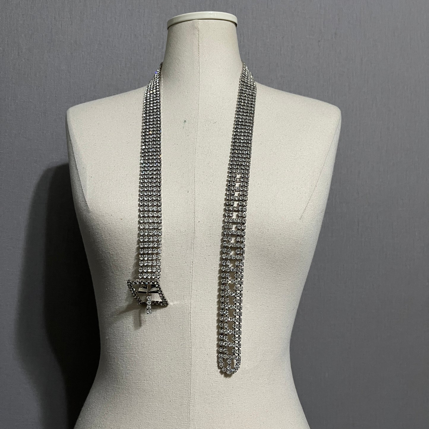 Neiman Marcus Silver Rhinestone Sparkle  Belt Sz-Med/Lg