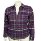 Chaps Purple Plaid Flannel Zip Up Shirt Sz-XL