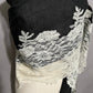 Clever Carriage Company Black and White Lace Wool Silk Scarf