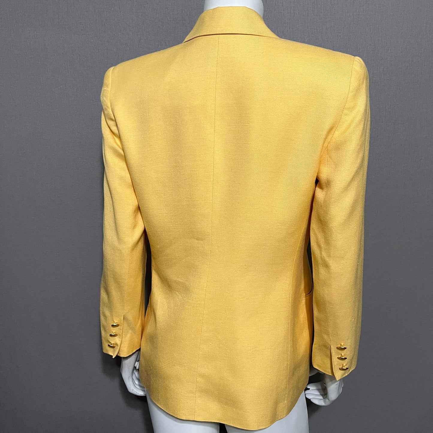 Talbots Banana Yellow Double Breasted Blazer Sz-4P