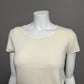 Talbots Cream 100% Cashmere Short Sleeve Lightweight Sweater Sz-Small Petite