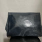Neiman Marcus Navy Crocodile Print Italy Fold Over Clutch Handbag