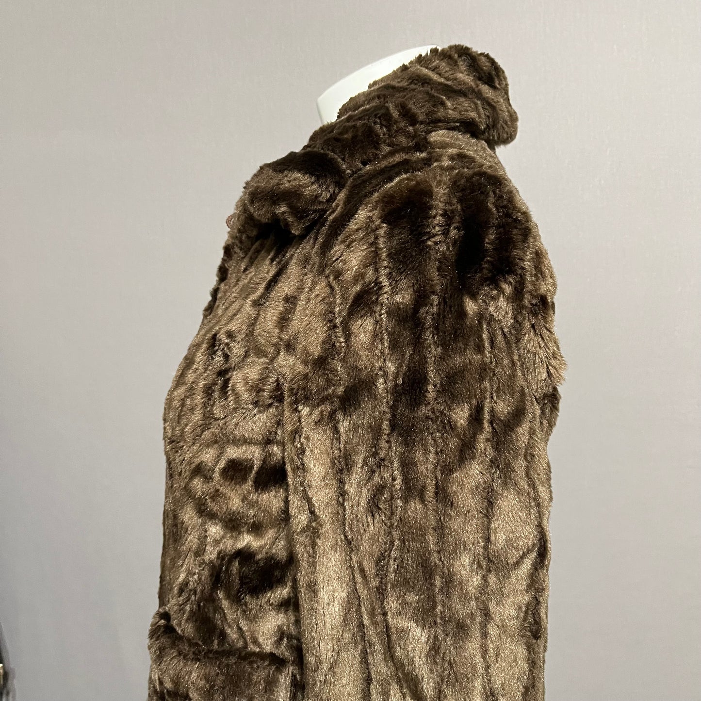 Esprit Chocolate Brown Faux Fur Jacket Sz-Small