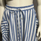 Blue and White Striped 100% Cotton Women's Skirt