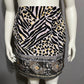 FUDA Vintage Safari Jungle Animal Print Faux Wrap Silk Skirt Sz-Large