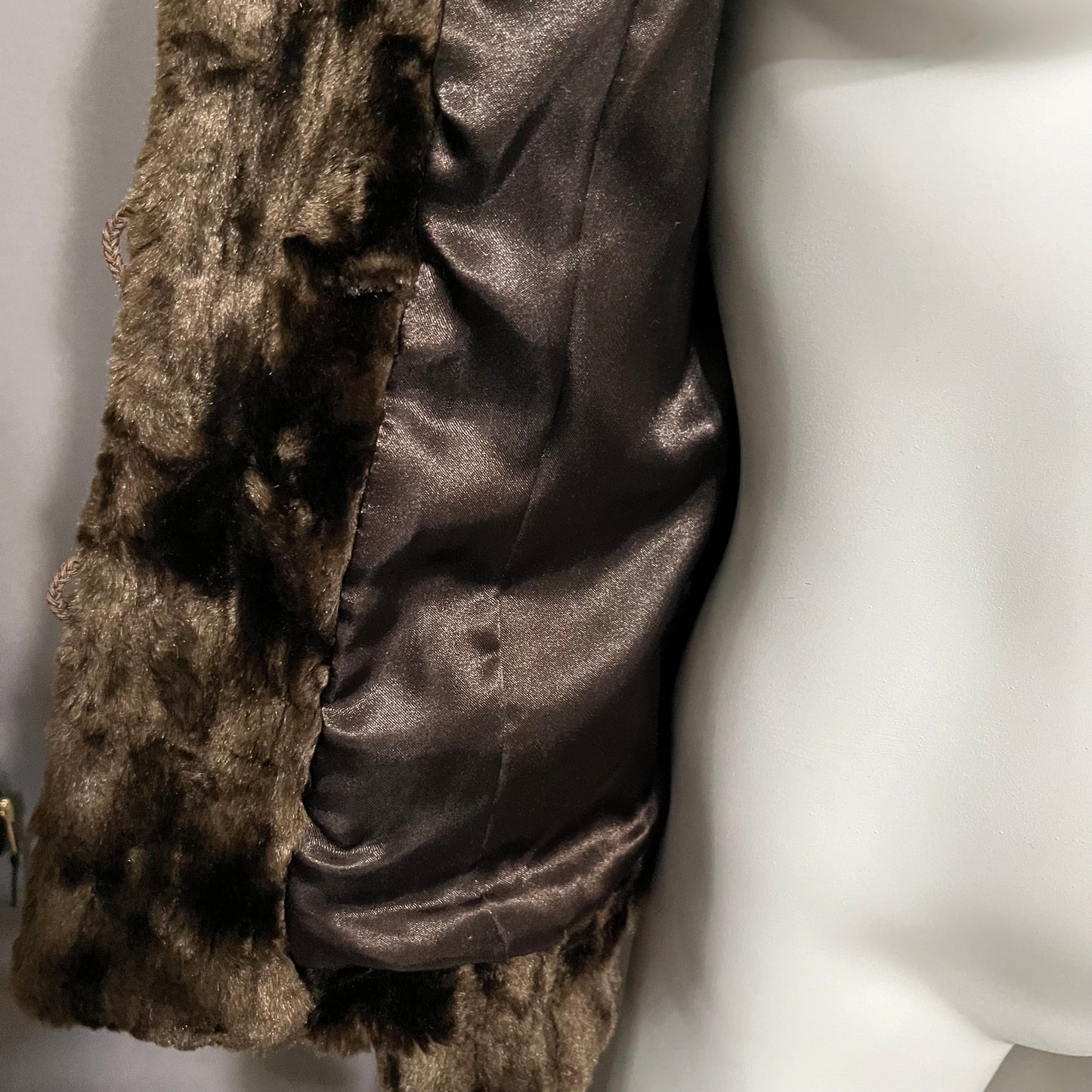 Esprit Chocolate Brown Faux Fur Jacket Sz-Small