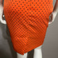 Orange With Black Polka Dot Pencil Skirt Sz-XS