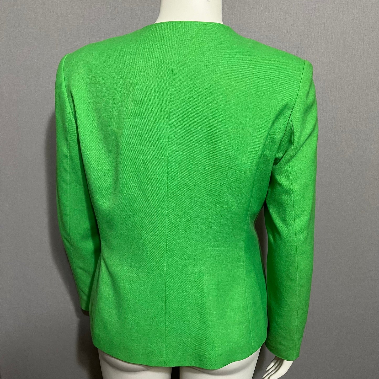 Ebony Spiegel Vintage Green Asymmetrical Artsy Fold Over Blazer Sz-14 (Large)