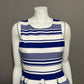 J.O.A. Blue Striped Bell Shaped Pleated Cutout Dress Sz-Small