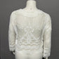 Belle France Sheer White Mesh Lace Embroidery Open Shrug Sz-Large