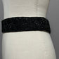 Talbots Black Evening Beaded Wide Velcro Wrap Belt Sz-Medium