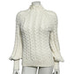W by Worth Cotton Cream Balloon Sleeve Sweater Sz-Small