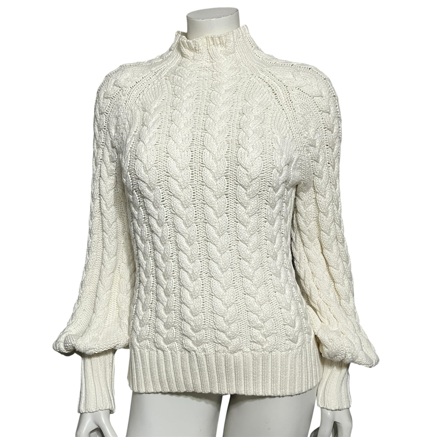 W by Worth Cotton Cream Balloon Sleeve Sweater Sz-Small