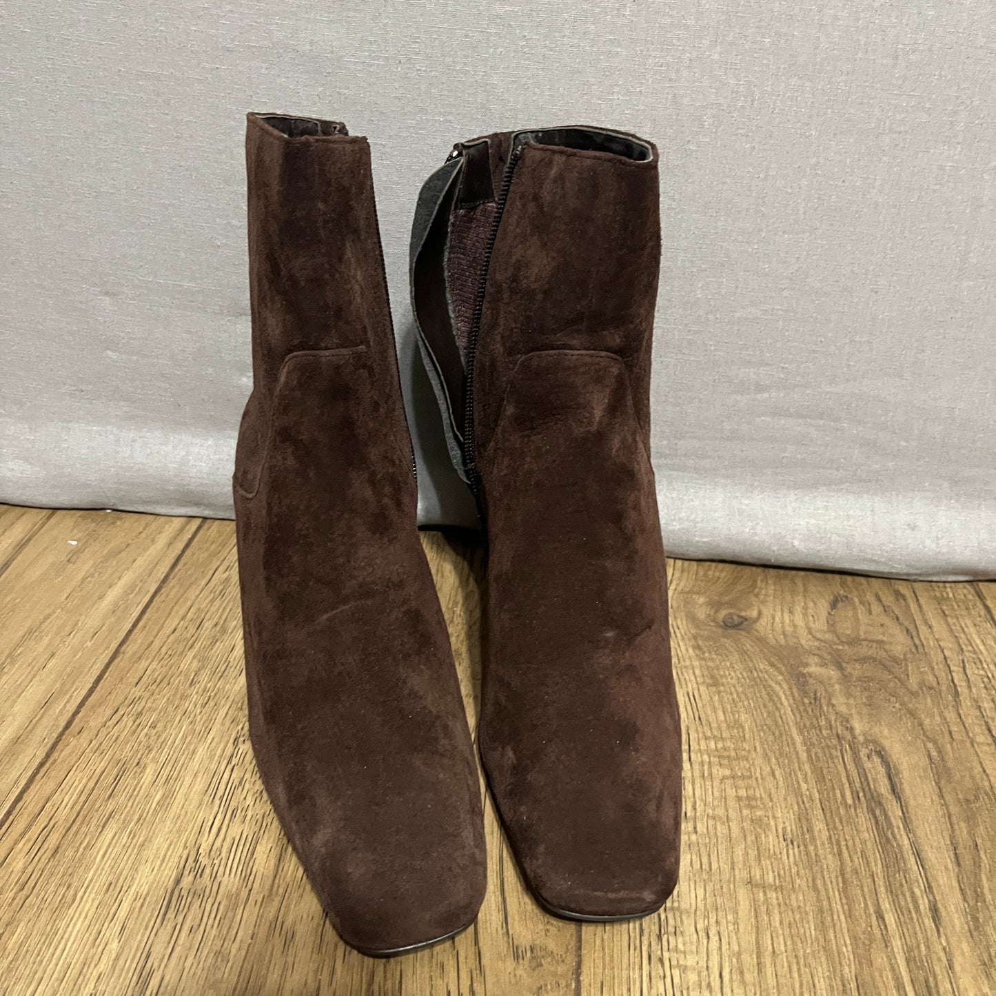 Aj Valenci Chocolate Suede Ankle Booties