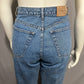 Faconnable Light Blue Denim with Tan Patch Straight High Rise Jeans Sz-14