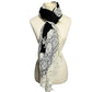 Clever Carriage Company Black and White Lace Wool Silk Scarf