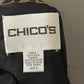 Chicos Blazer Jacket Leopard 100% Silk Brown Sequins Blazer Sz-Large