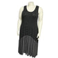 Black and White 2 Pc Knit Tank Overlay Top Striped Midi Dress Sz-XL