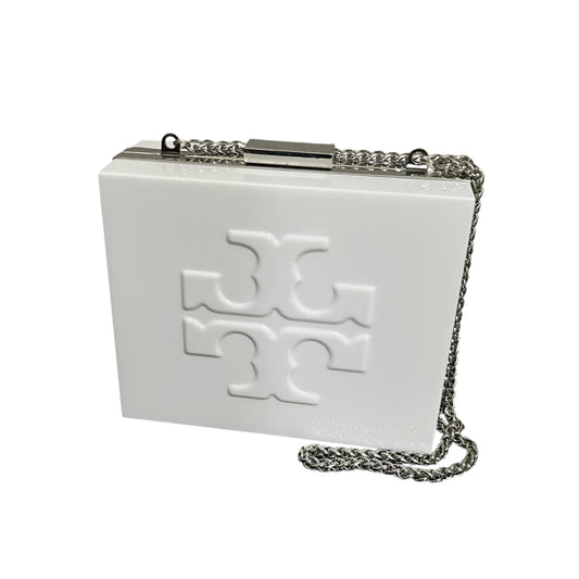 Tory Burch White Acrylic Silver Chain Evening Bag