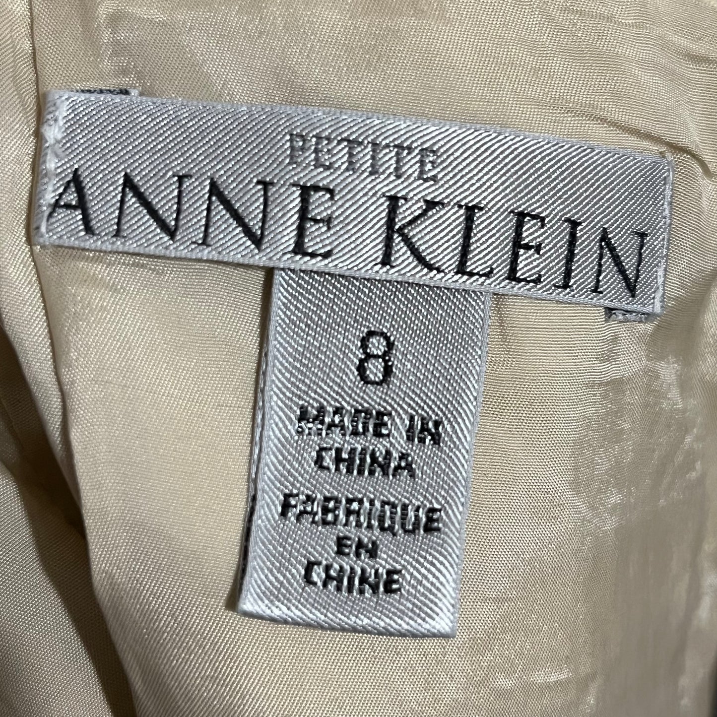 Anne Klein Cream Leather Skirt Sz-8