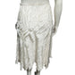 Grace Elements Cream Pleated Textured 100% Silk Midi Skirt Sz-14 (Medium)